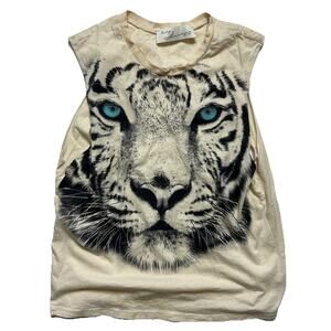 Vintage Havana Shirt Sleeveless Tiger Print Women Size Large